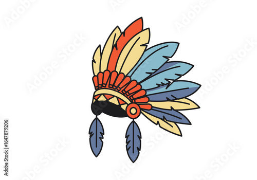 A minimalist Amazonian feather headdress vector icon