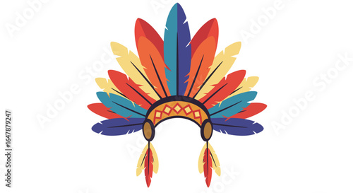 A minimalist Amazonian feather headdress vector icon