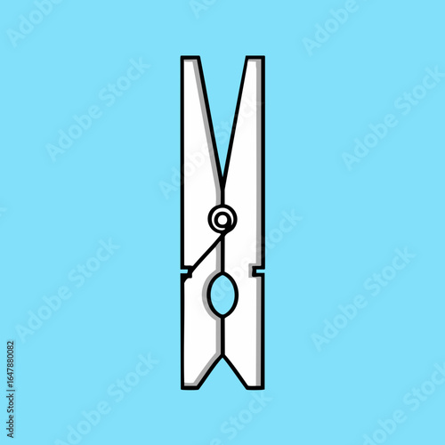 Vector Illustration of a Clothespin
