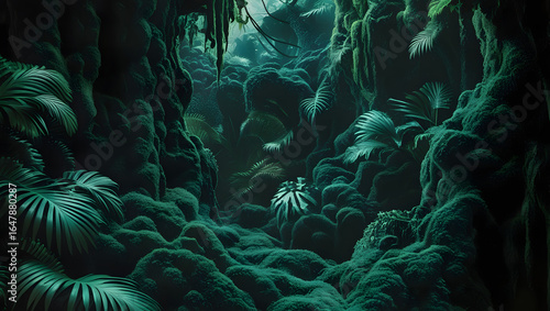 Colorful underwater coral reef teeming with exotic fish in the clear blue tropical sea