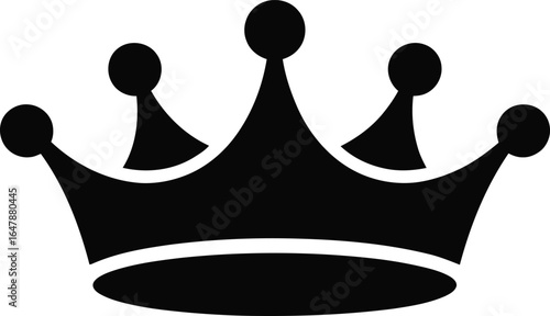Elegant black crown illustration for royalty, leadership, and design projects needing a touch of sophistication