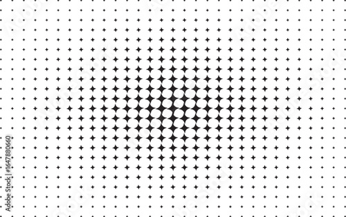 Dotted halftone gradient texture. Vanishing polka dot background. Repeating dots gradation pattern background. Black fading comic pop art overlay backdrop. Raster effect wallpaper