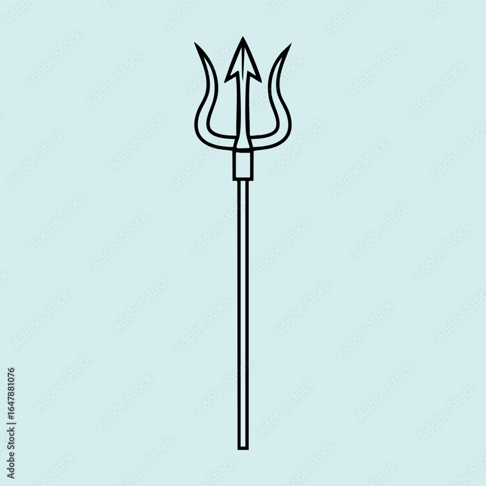 Fototapeta premium Three-pronged Spear Vector Illustration