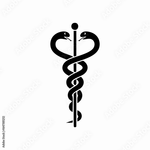 Rod of Asclepius vector graphic