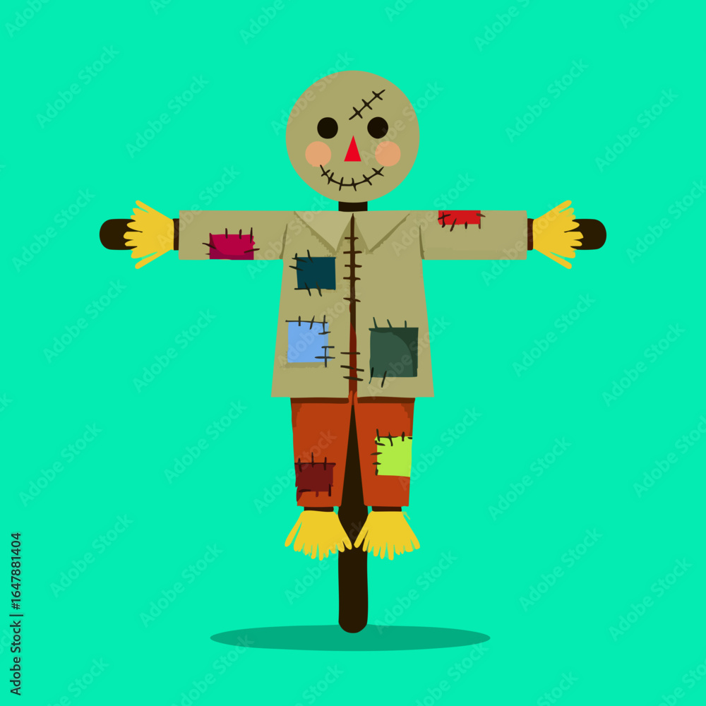 Fototapeta premium Patchwork Scarecrow Illustration