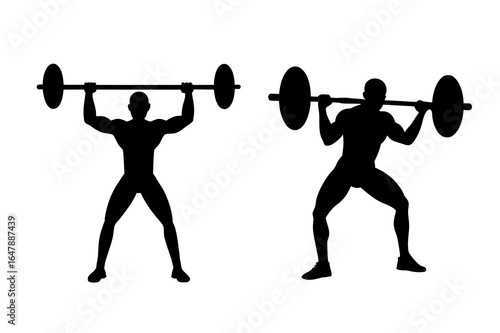 Man Performing Smith Machine Barbell Squat Exercise for Leg Muscles at Gym 