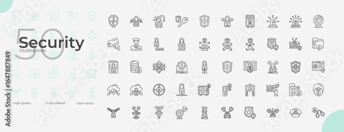 Security Line Editable Icons set. Vector illustration in modern thin line style of Security icons: protection, lock, privacy, etc