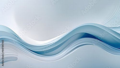 Abstract blue wave background with flowing lines and a modern digital technology feel