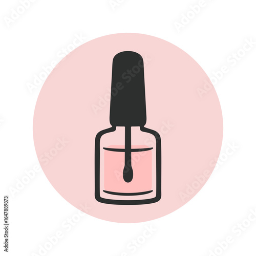 Nail polish top coat bottle, glossy style, clear and transparent, manicure protection and shine