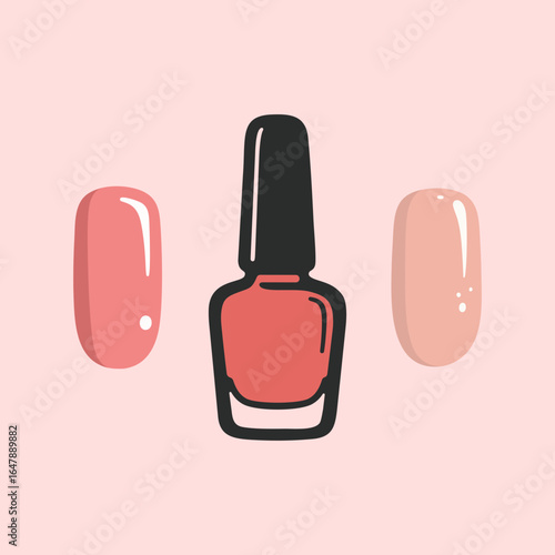 Artificial nails, salon style, nude and pink, foundation for beautiful manicure