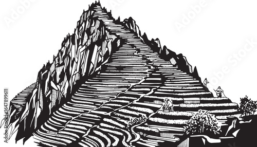 A Vintage Illustration of a Mountain