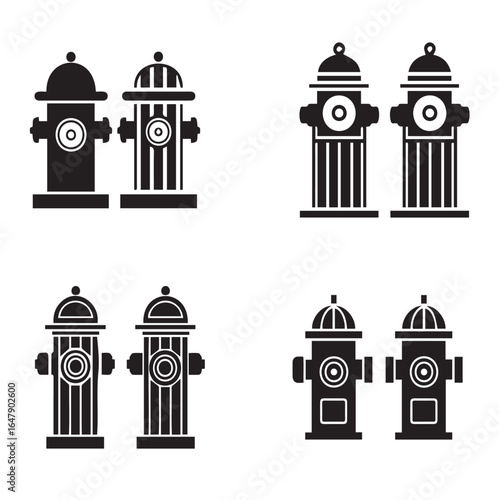 Safety First Assorted Fire Hydrant Vector Silhouettes for Emergency Preparedness