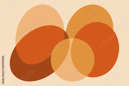soft overlapping ellipses warm neutral tones