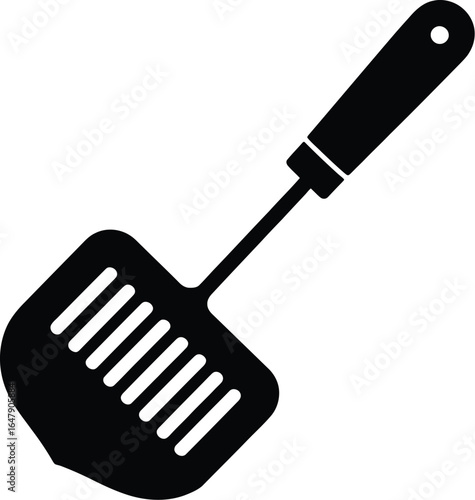 Slotted kitchen spatula with handle kitchen utensil