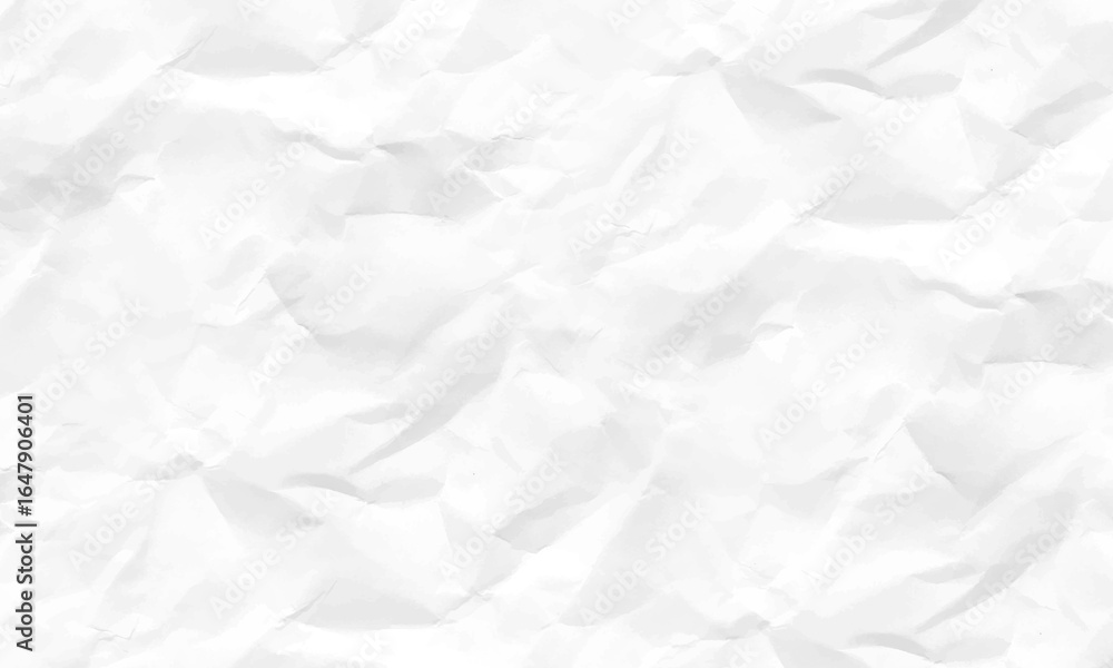 Fototapeta premium Grunge wrinkled white color paper textured background with copy space. Crumpled white paper abstract shape background with space paper for text