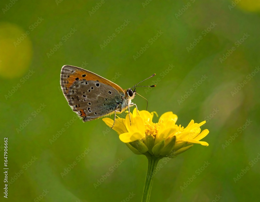 Obraz premium Butterfly on a yellow flower