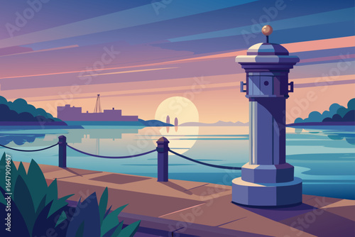 Light Color Weathered Harbor Bollard