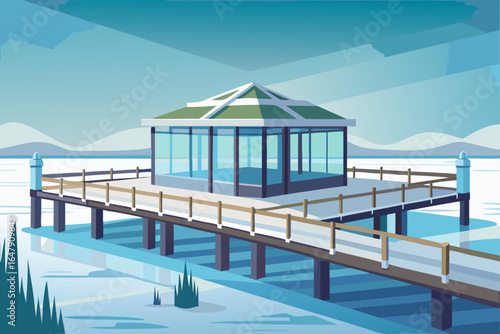 Minimal Realistic Glass Harbor Pier