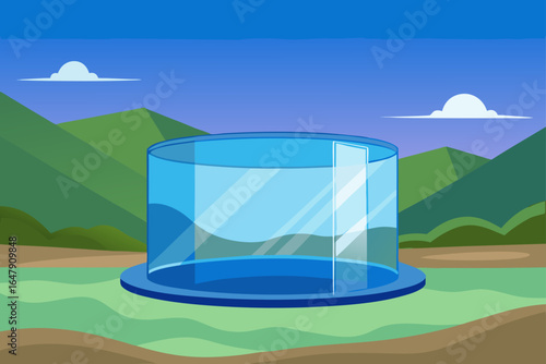 Minimal Realistic Glass Water Cistern