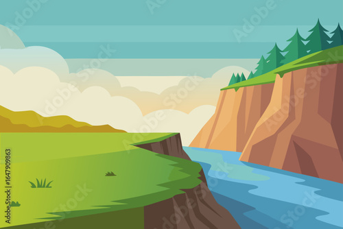 Minimal Realistic Matte Cliff Edge By