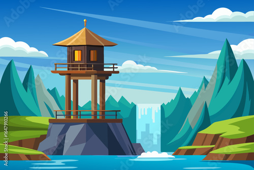 Minimal Realistic Wooden Watchtower