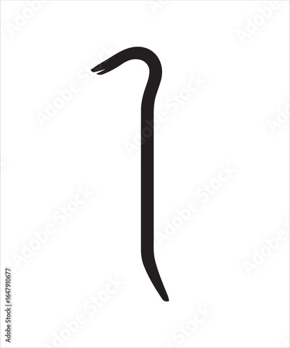 Crowbar Silhouette Vector Illustration Isolated on White Background