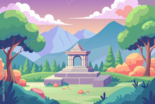 Pastel Color Stone Built Stone Altar