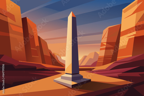 Realistic Simple Minimalist Obelisk