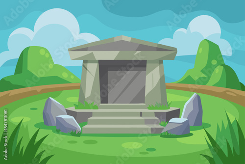 Realistic Simple Modern Stone Altar