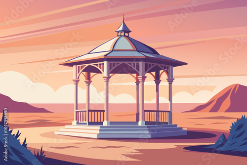 Subtle Texture Pastel Tone Gazebo
