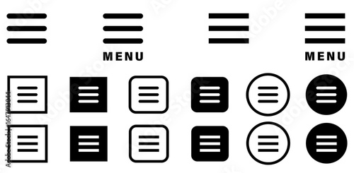 ハンバーガーメニューアイコンセット