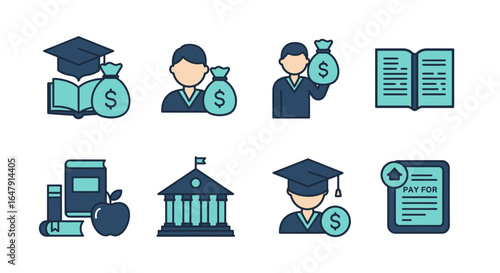 Illustrations of Educational Achievement Financial Support Student Loans Scholarship Opportunities and Career Advancement