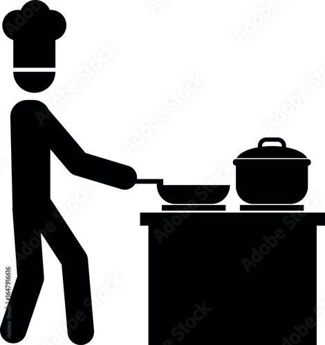 Chef cooking food icon. Cooking signs and symbols.