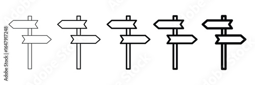 set of direction icon vector illustration symbol. 