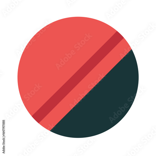 Free Download Red and Dark Circle Divided by Diagonal Lines round - GFXLoad