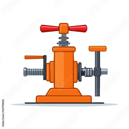 Orange mechanical jack vector illustration on white background