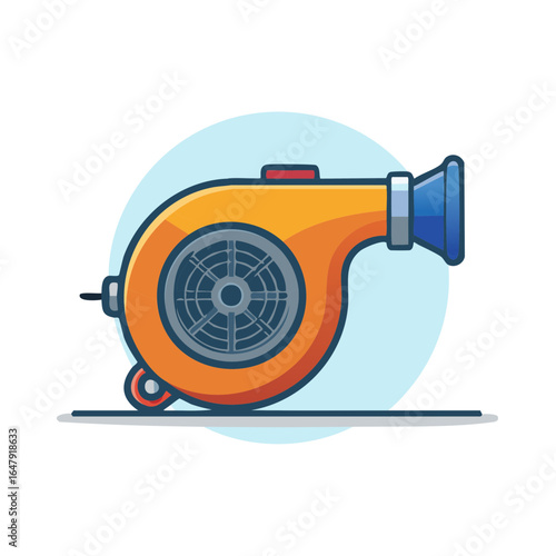 Automotive engine turbocharger illustration industrial vehicle power boost equipment
