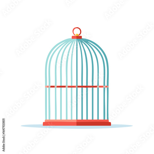 Stylized Birdcage Vector Illustration Isolated Against White Background Empty Home Decorative Cage Design