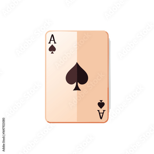 Ace of Spades Playing Card with Large Emblem and Letter A