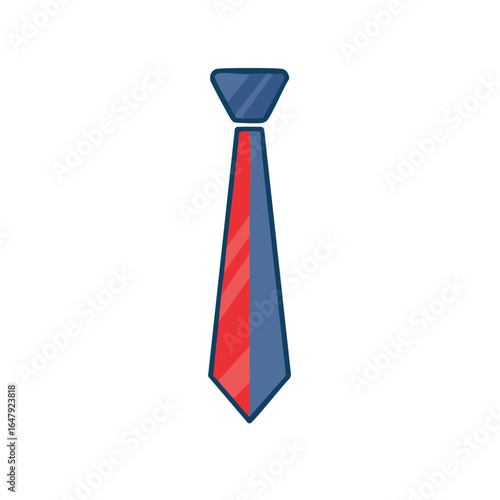 Stylish necktie with red and blue color scheme, business attire, fashion icon