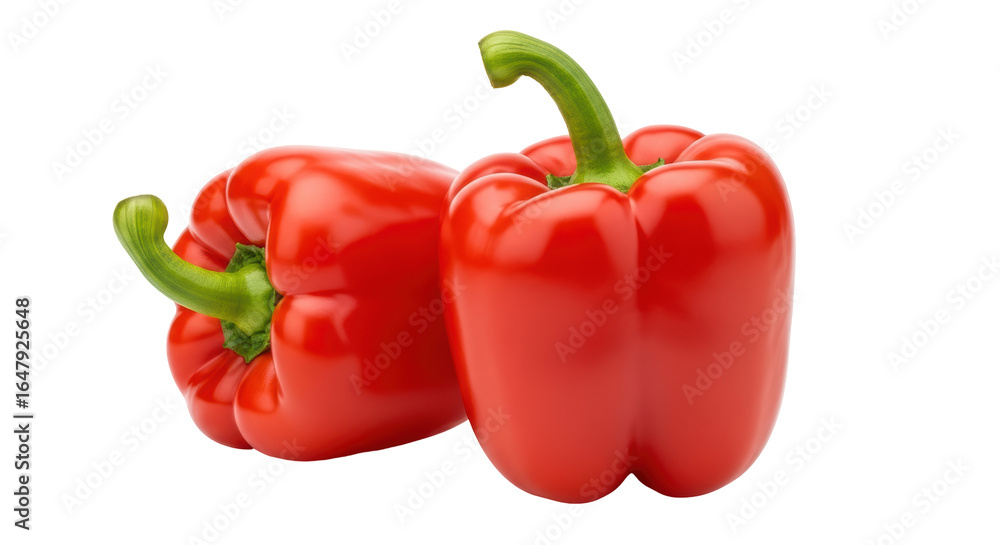 Isolated Red Bell Peppers on White Background Isolated Red Bell Peppers on White Background