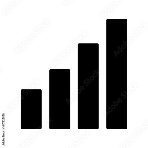 Four black bars representing increasing signal strength or growth