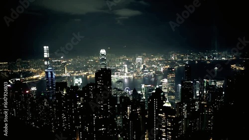 Wallpaper Mural Night cityscape with illuminated buildings and lights reflecting on the water in china Torontodigital.ca