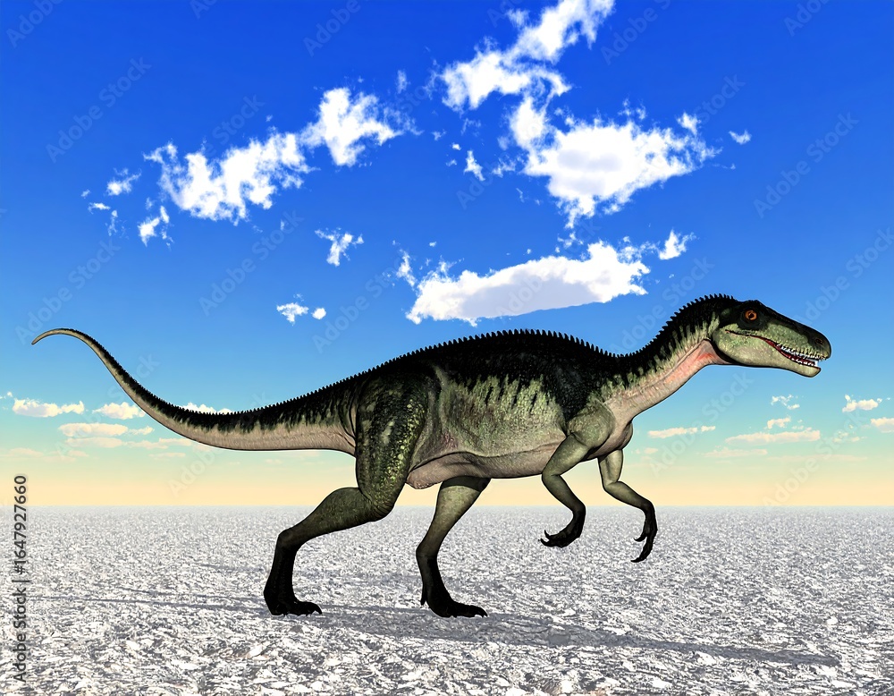 Fototapeta premium Dinosaur in a desert landscape (1)