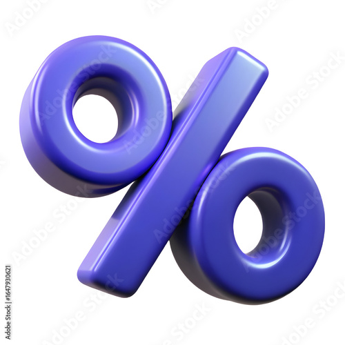 ThreeDimensional Percentage Symbol isolated on transparent background
