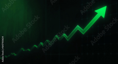 Green Upward Line Graph – Symbol of Growth, Progress, and Financial Success