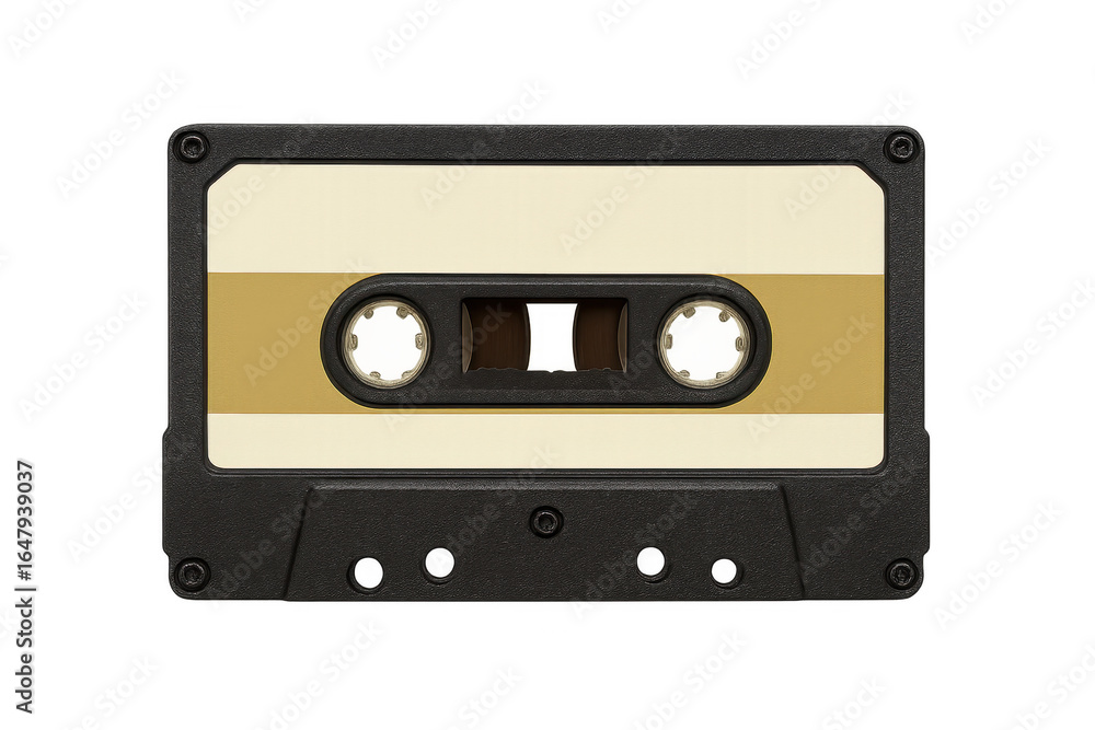 Fototapeta premium Vintage audio cassette tape isolated on transparent background