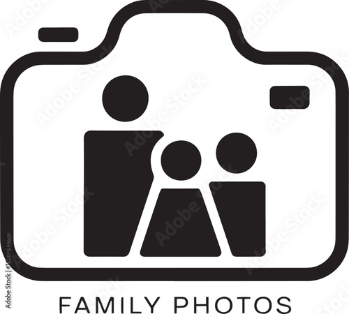 Family Photos Icon A Symbol of Cherished Memories and Photographic Keepsakes Graphic