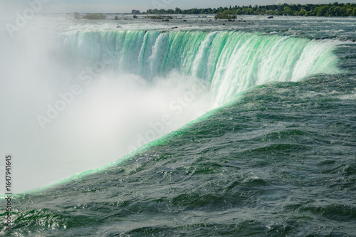 Niagara Falls, Canadian falls, Horseshoe falls close up, white foam and turquoise blue water