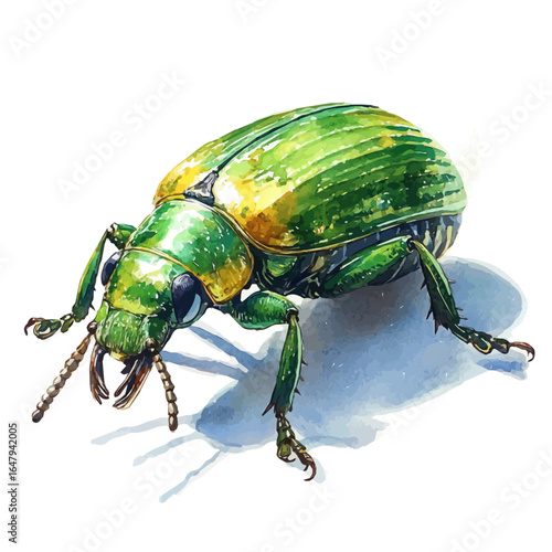 Weevil, watercolor vector, isolated on a white background.